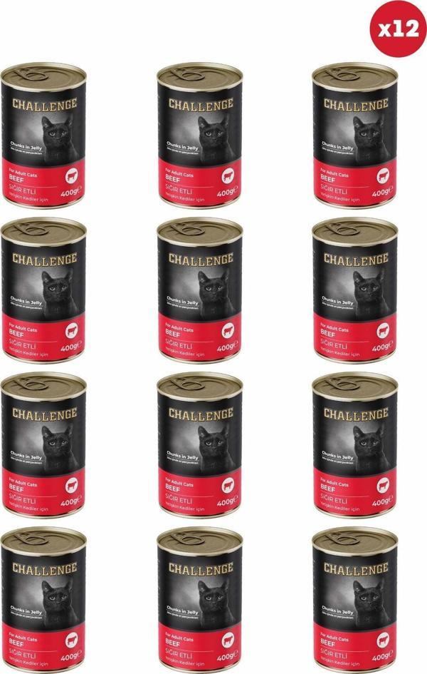 Challenge Sığır Etli Yetişkin Kedi Konservesi 400 Gr X 12 Adet - Image 1