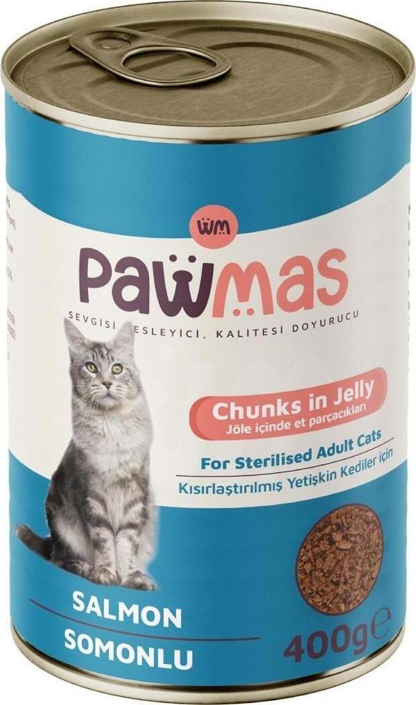 Pawmas Somonlu Kısırlaştırılmış Yetişkin Kedi Konservesi 400 Gr - Image 1