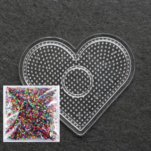 Eğitici Hama Boncuk 18cm Kalp Şekilli 55 gr Renkli Hama Boncuk Seti - Image 1