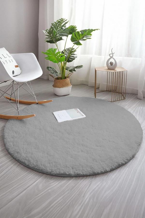 Aden Neva 0401 Yuvarlak Post, Peluş, Yıkanabilir, Yumuşak, Dokuma Taban Halı 80x80 cm - Image 1