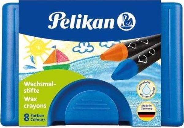 Pelikan Suyla Çözünen Mum Boya 8Li Plastik Kutu - Image 1