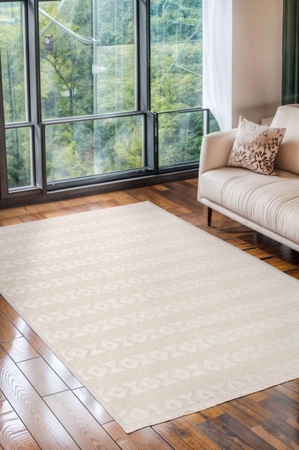 Aden Kaıla 01 İskandinav Desenli Pamuk Dokuma Kilim Makine Halısı 100x200 cm - Image 1