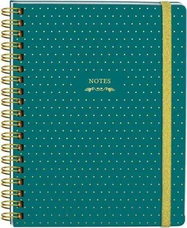 Victorias Journals Sert Kapaki Spiralli Defter 17x24 96 Yaprak Noktalı - Image 1