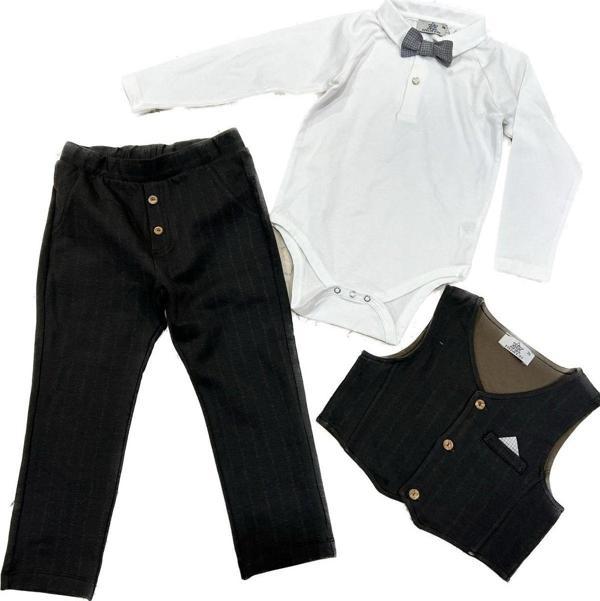 Edelweiss 51347-1 Üçlü Gri Fiyonklu Takım Yeşil Beyaz - Image 1