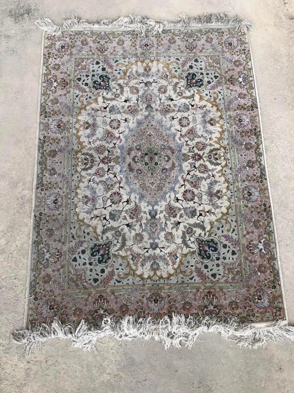 El Dokuma İpek Yün İran Tebriz Halı 210x150cm 002 - Image 1
