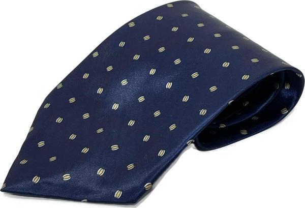 El Yapımı Desenli Lacivert İpek Kravat K05 - Image 1