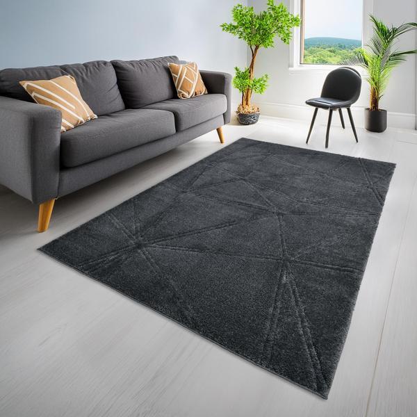 Pandora Yumuşak Peluş Shaggy Gri Çocuk Odası Oturma Odası Salon Mutfak Halısı 1204O_RB11 - Image 1