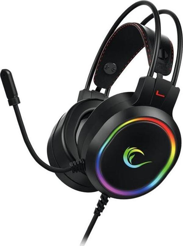 Rampage RM-K12 MANLY Siyah 7,1 Usb Surround RGB Işık Efektli Gaming Oyuncu Mikrofonlu Kulaklık - Image 1