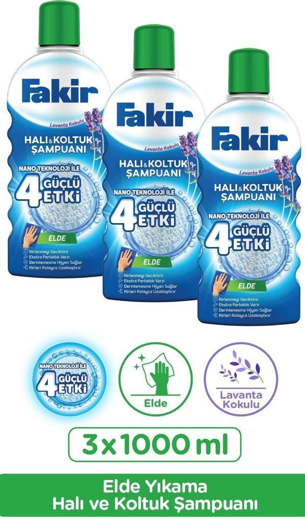 Fakir Elde Lavanta Teknolojili Halı ve Koltuk Şampuanı 1000ml x 3 Adet - Image 1