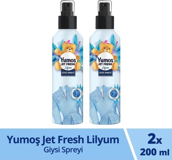 Yumoş Jet Fresh Lilyum Giysi Spreyi 200 ml x 2 Adet - Image 1