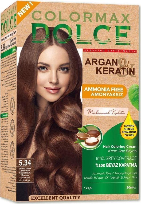 Colormax Dolce Colormax Amonyaksız Saç Boyası 5.34- Çikolata Kahve - Image 1