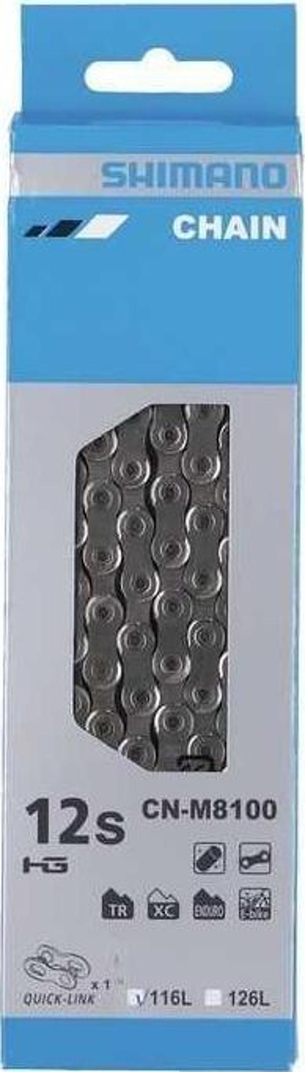 SHIMANO XT CN-M8100 12 VİTES 116 BAKLA (Quick-Link Dahil) ZİNCİR - Image 1