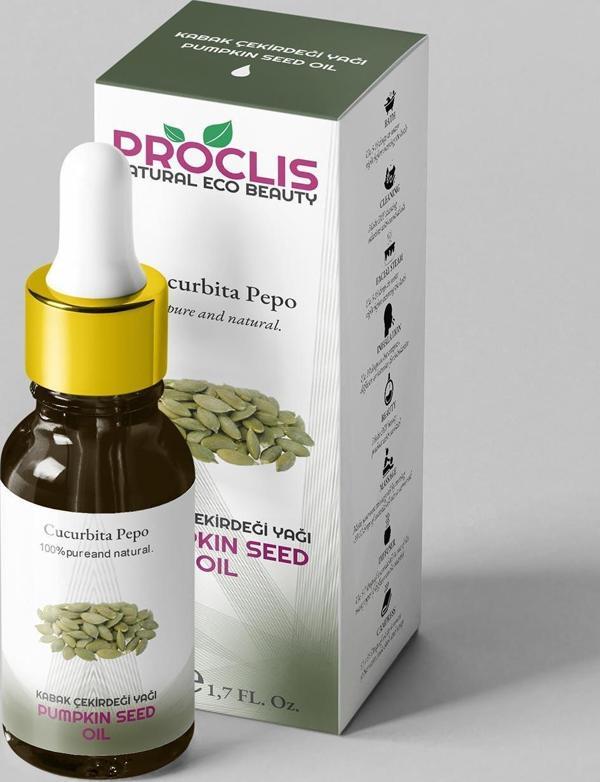 PROCLİS Soğuk Sıkım %100 Doğal Kabak Çekirdeği Yağı, Pumpkin Seed Oil, 50 ml - Image 1