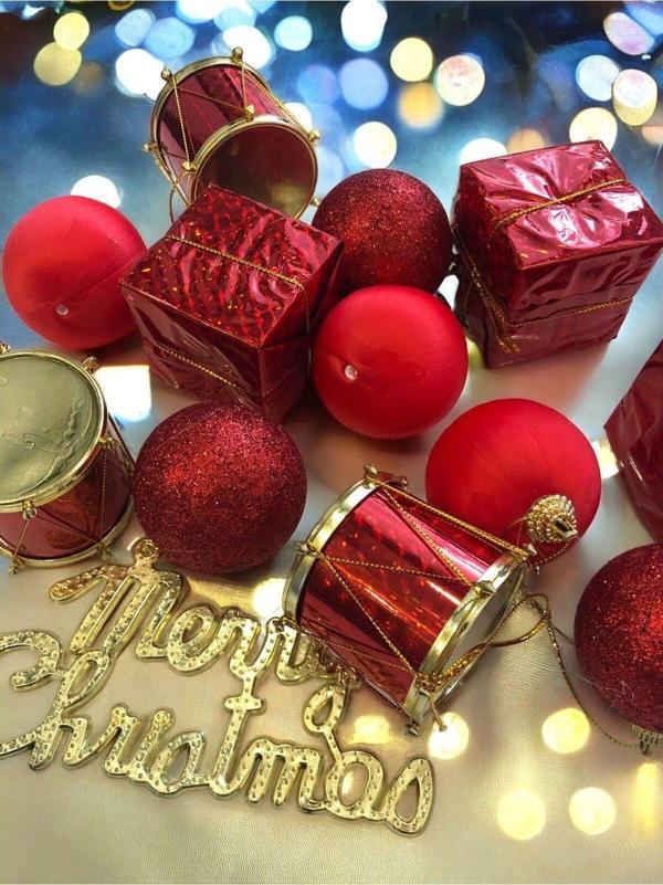 13 Parça Noel Çam Ağacı Süsleme Chrismistmas Yeni Yıl Yılbaşı Noel Çam Ağacı Süsü Lüx 13 Parça  - Image 1