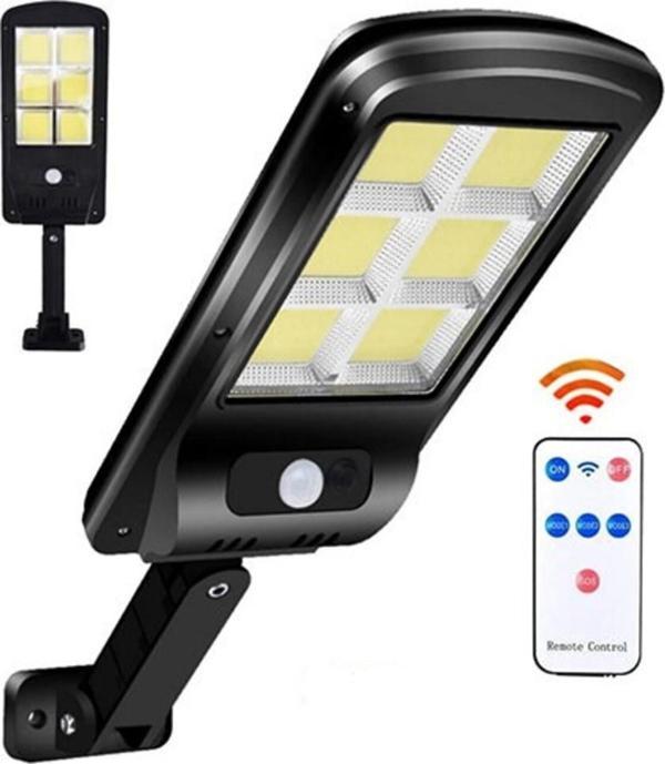 Güneş Enerjili Hareket Sensörlü Kumandalı 3 Modlu Güneş Enerjili Solar LED Bahçe Sokak Lambası - Image 1