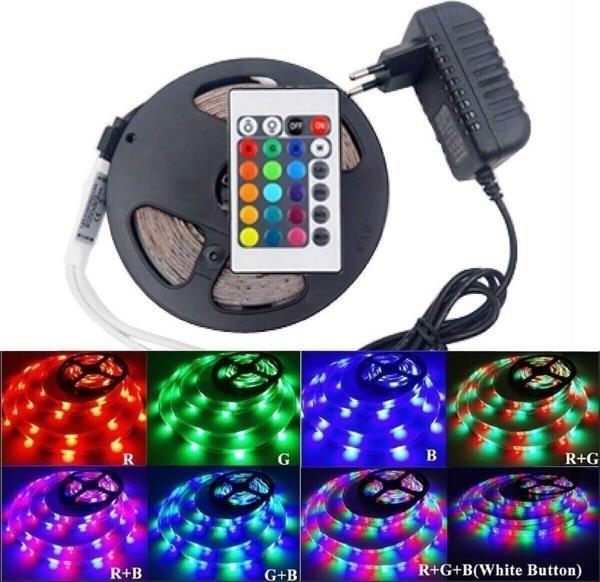 Led Animasyonlu Tak Çalıştır Rgb Şerit Kumandalı Trafolu Rgb Şerit Işık Aydınlatma 5 Metre Rnkli Led - Image 1