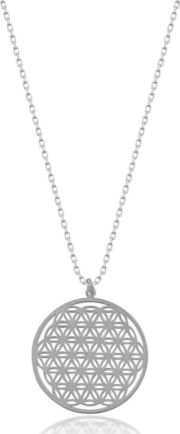 Yaşam Çiçeği Rodyum Kaplama 925 Ayar Gümüş - Image 1