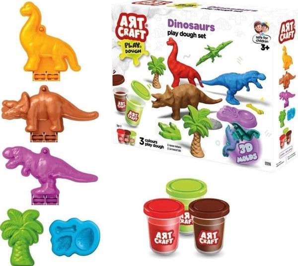 03996 Art Craft Dinozorlar Hamur Set 168 Gr -Fentoys - Image 1