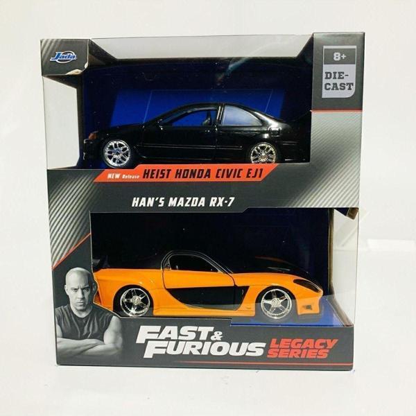 Jada Fast&Furious Legacy Series 1993 Honda Civic Coupe (F1) + Hans'S Mazda Rx-7 Twin Pack - Image 1