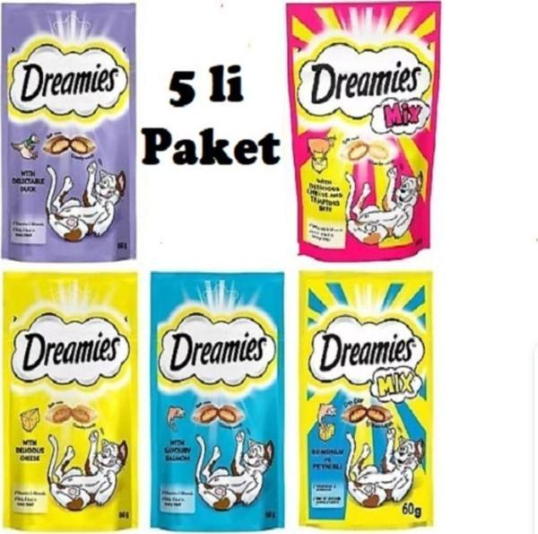 Dreamies Karışık 5'Li 60 Gr Avantaj Paket Kedi Ödülü - Image 1