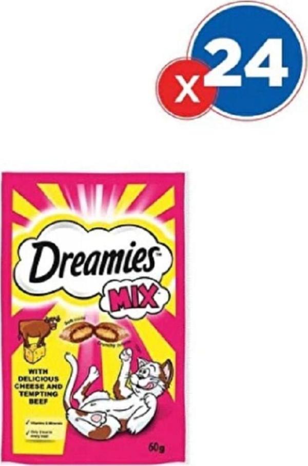Dreamies Mix Sığırlı & Peynirli Kedi Ödül Maması 24'Lü - Image 1