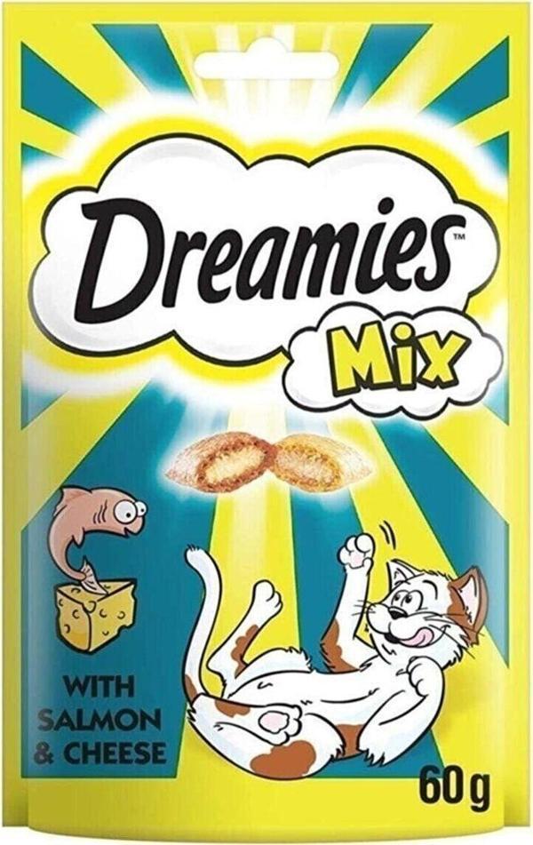 Dreamies Mix Somonlu Ve Peynirli Kedi Ödül Maması 60 Gr X 3 Adet - Image 1