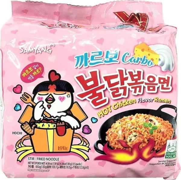 Promar Buldak Carbonara Ramen Hot Chicken Flavor 130G 5 Adet Hazır Noodle - Image 1