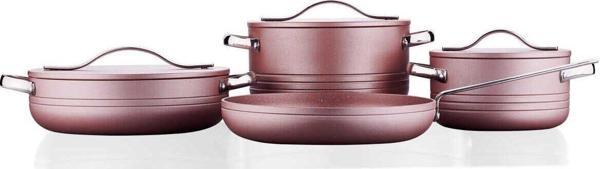 KORKMAZ Linea Plus 7 Parça Rosagold Tencere Seti A2620 - Image 1