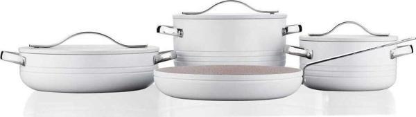 KORKMAZ Linea Plus 7 Parça Vanilya Tencere Seti - Image 1