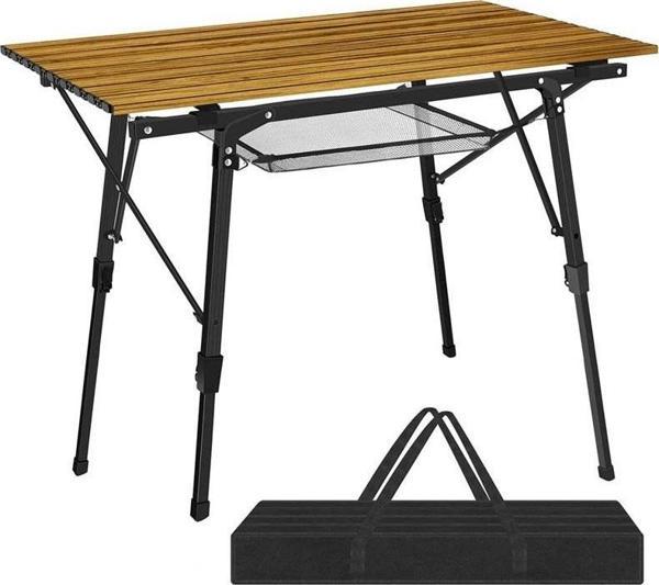 Funky Chairs Elite Alüminyum Teleskopik Ayaklı Kamp Piknik Masası - Ahşap Desen - Image 1