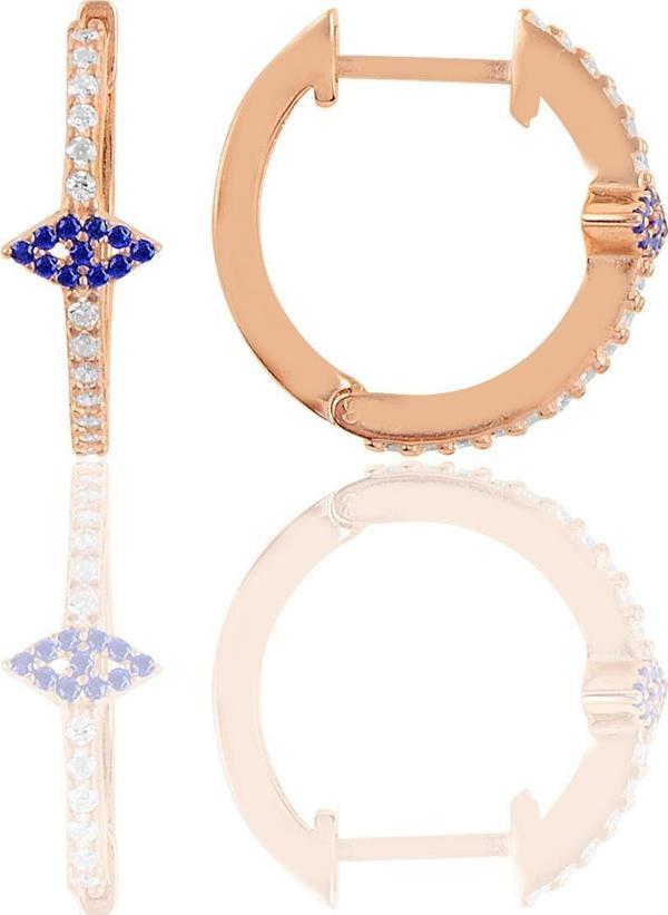 Gümüş rose safir taşlı eye gümüş halka küpe  - Image 1