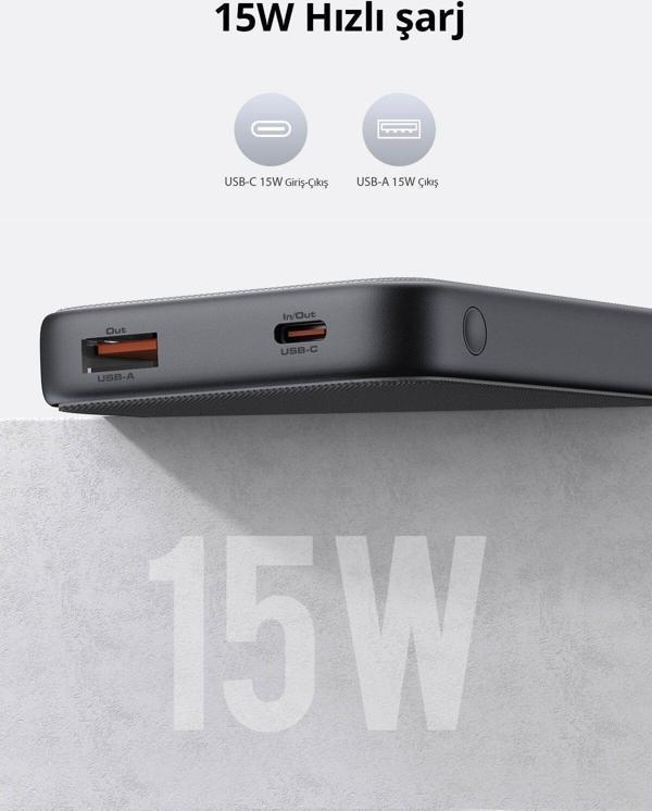 PB-Y46-GY 15W 10000 mAh Powerbank Hızlı Şarj - Image 1