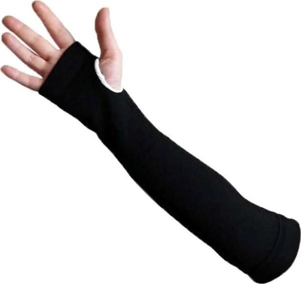Slipt Voleybol Elliği 1 Adet Likralı Sporcu Elliği Voleybol Kolluğu Parmaklı Likralı Ellik Siyah M - Image 1