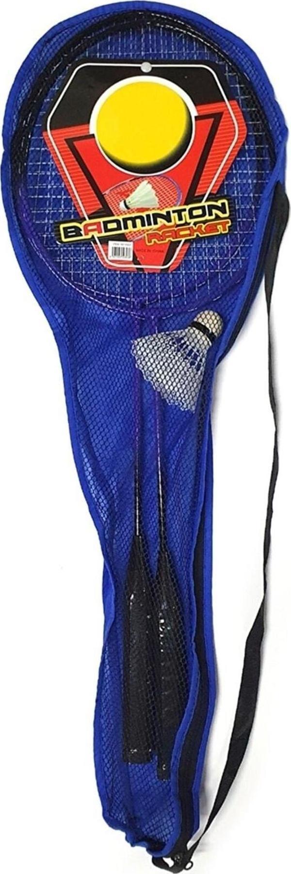Slipt Çantalı Bedminton Seti 2 Raket 1 Top Mavi Çantalı - Image 1