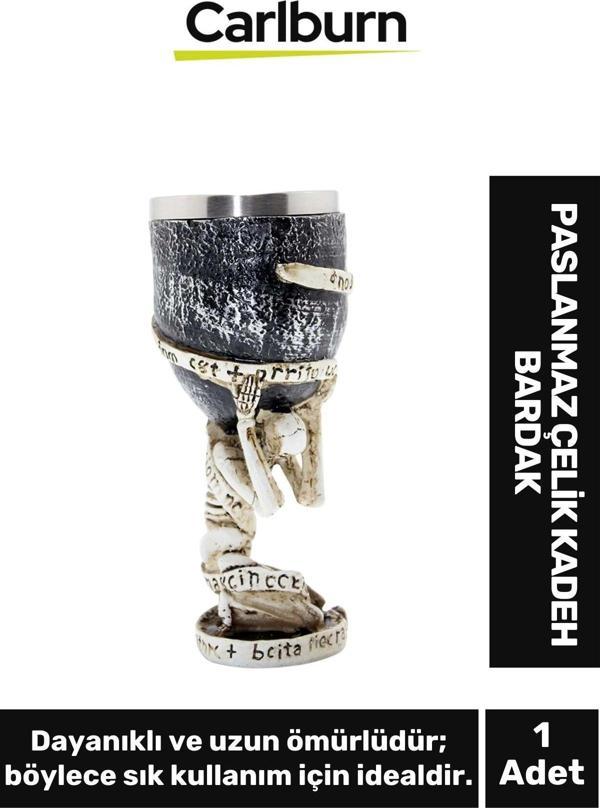 Özel Tasarım Dekoratif Şık Hediyelik Sevgili Arkadaş Paslanmaz Çelik Kadeh Bardak  18*7 Cm - Image 1