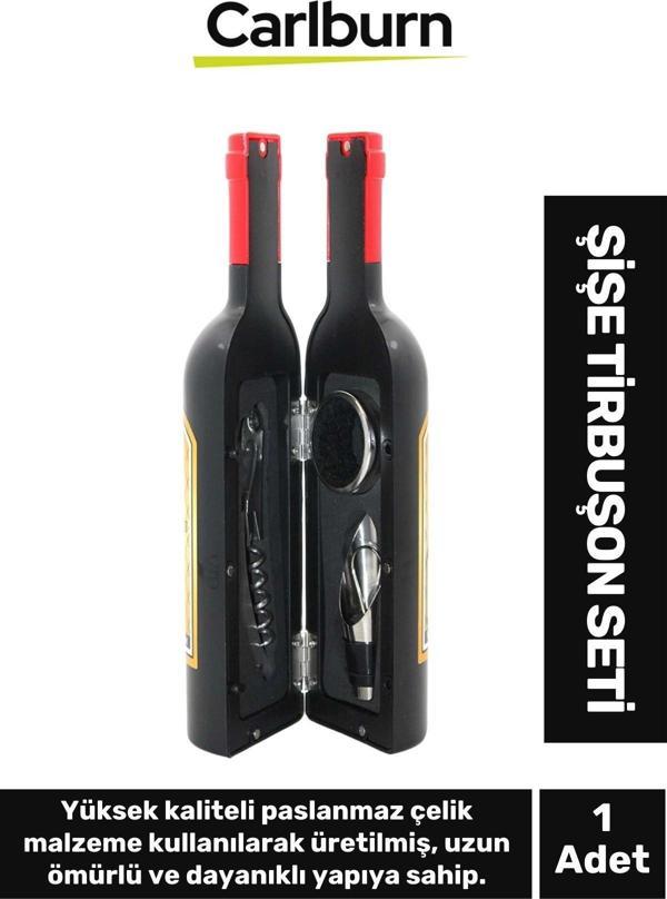 Premium Paslanmaz Çelik Kararmaz Mantar Kapak Açıcı Şişe Tirbuşon Seti 14*6 Cm - Image 1