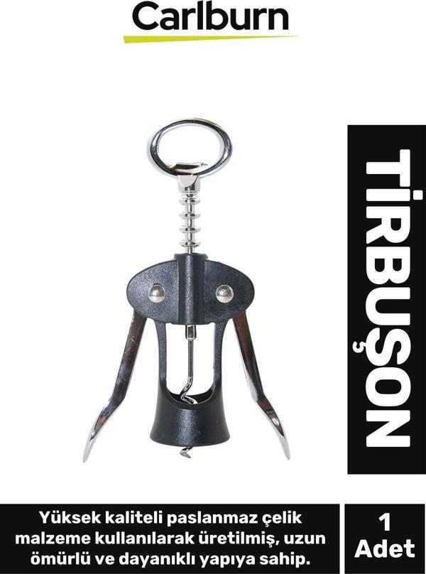 Premium Paslanmaz Çelik Kararmaz Mantar Şarap Kapak Açıcı Şişe Tirbuşon 18*7 Cm - Image 1