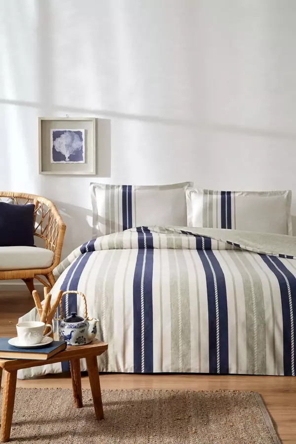 Özdilek Marine Line Tek Kişilik Ranforce Nevresim Takımı - Bej - Image 1