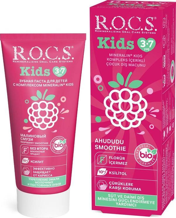 Rocs KIDS 3-7 YAŞ AHUDUDU SMOOTHIE TADINDA FLORÜRSÜZ DİŞ MACUNU 45g - Image 1