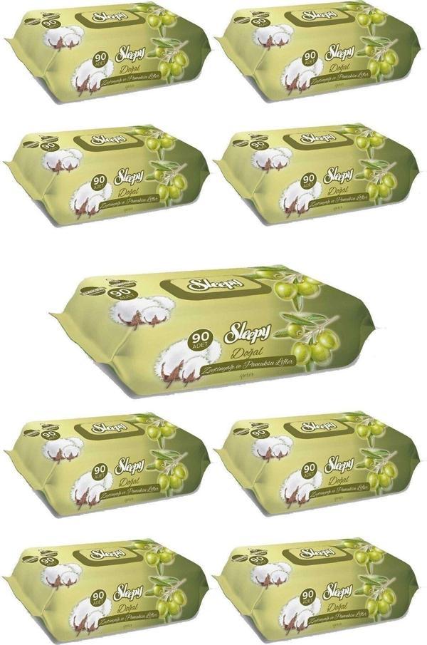 Sleepy Islak Mendil Zeytinyağlı 90 Lı X 9 (Toplam 810 Adet Mendil) - Image 1