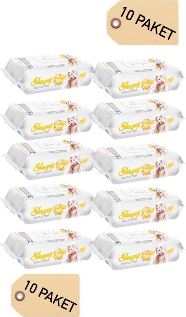 Sleepy Sensitive 90 Yaprak 10'Lu Paket Islak Mendil - Image 1