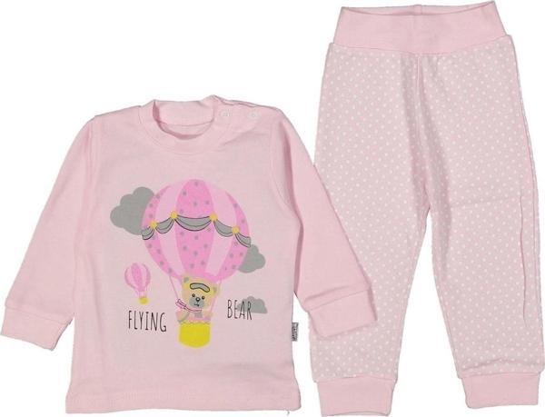 İnci Baby Store Inci Bebe 2 Parça Uçan Balonlu Açık Pembe Renk Kız Bebek Takım 217473 - Image 1