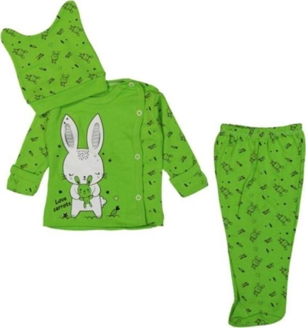 Babycan Sevimli Tavşan 3 Parça Unisex Bebek Takımı 2051954 - Image 1