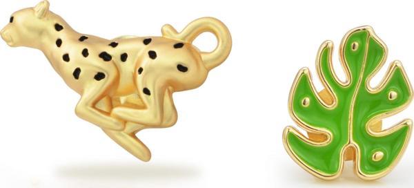 Metalmorphose Leopar & Tropikal Yaprak Broş - Image 1