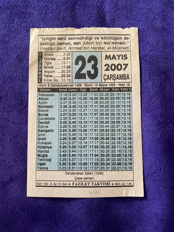 19 Mayıs 2007 Takvim Yaprağı - Nostalji Koleksiyonluk Takvim Yaprağı - Image 1
