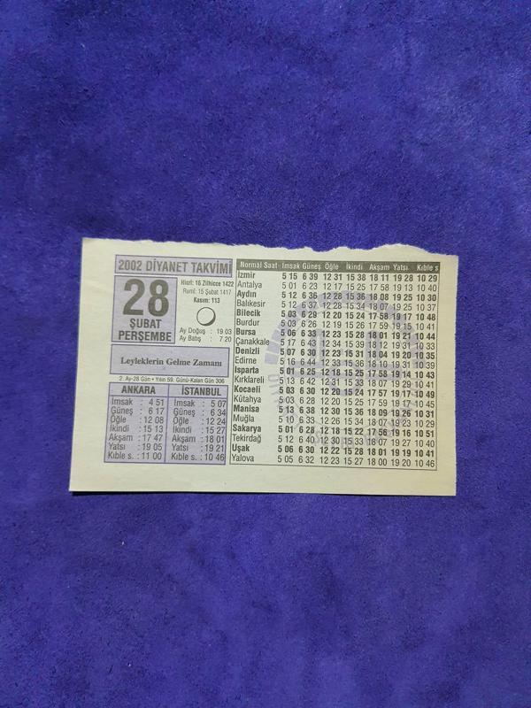 28 Şubat 2002 Takvim Yaprağı - Nostaljik Koleksiyonluk Takvim Yaprağı - Image 1