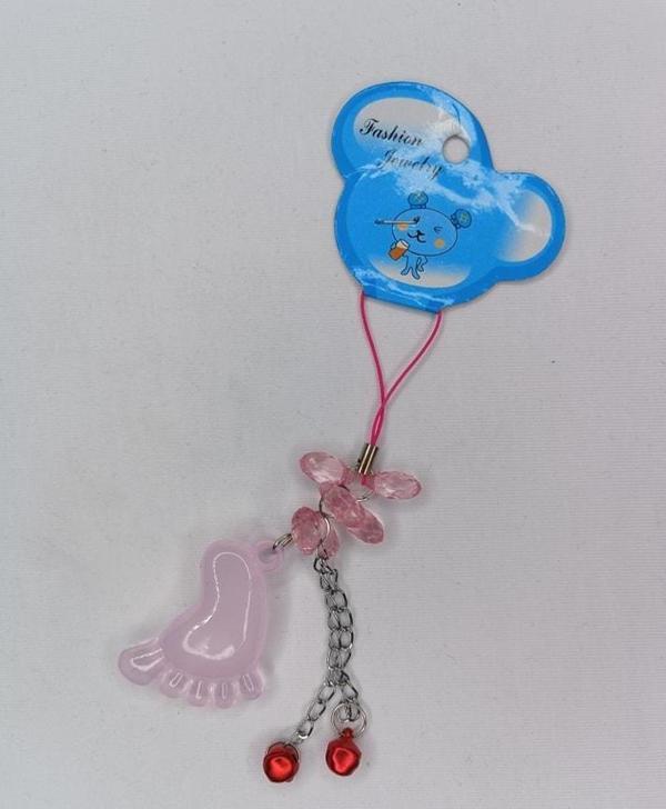 Jelibon Ayak Figürlü Telefon Askısı Çanta Cüzdan Süsü Pembe 001 - Image 1