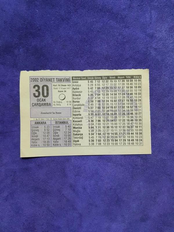 30 Ocak 2002 Takvim Yaprağı - Nostaljik Koleksiyonluk Takvim Yaprağı - Image 1