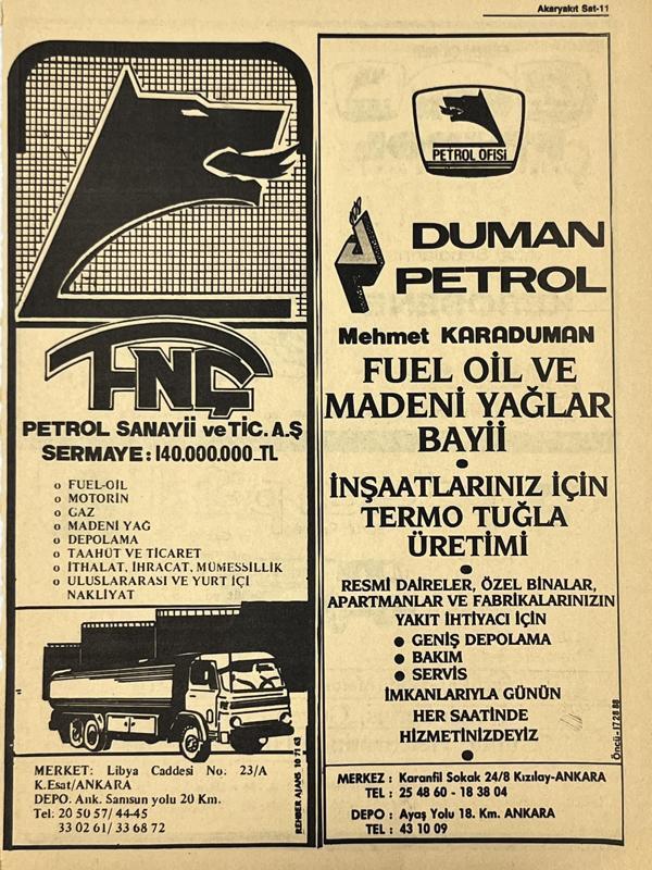 Ankara 1986 Meslek Reklam İlanı Efemera S11 - Image 1