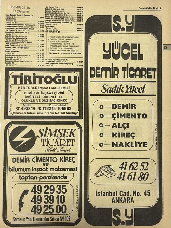 Ankara 1986 Meslek Reklam İlanı Efemera S113 - Image 1